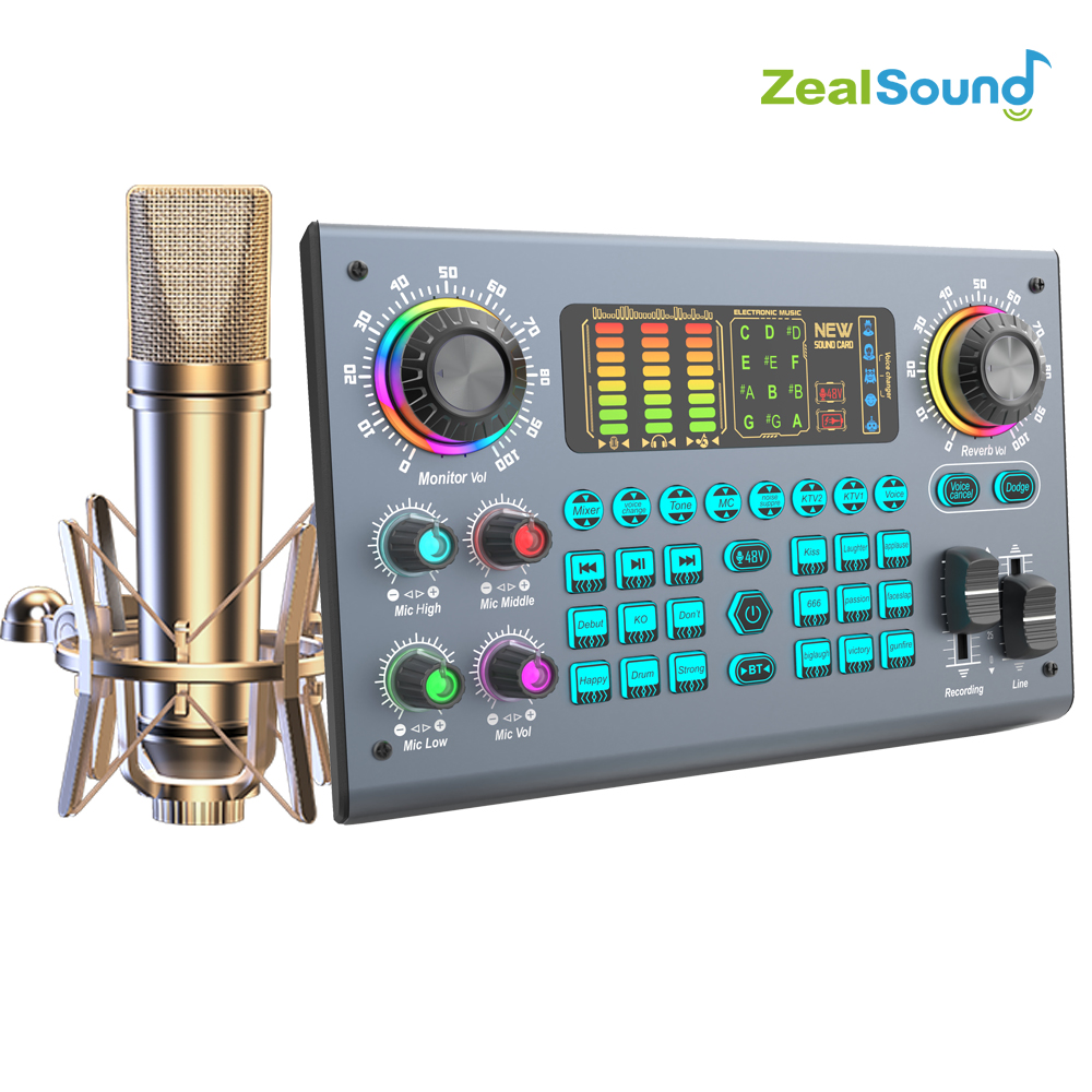 Esports Gaming Bundle - Zealsound Professional Podcast Live SoundCard Equipment