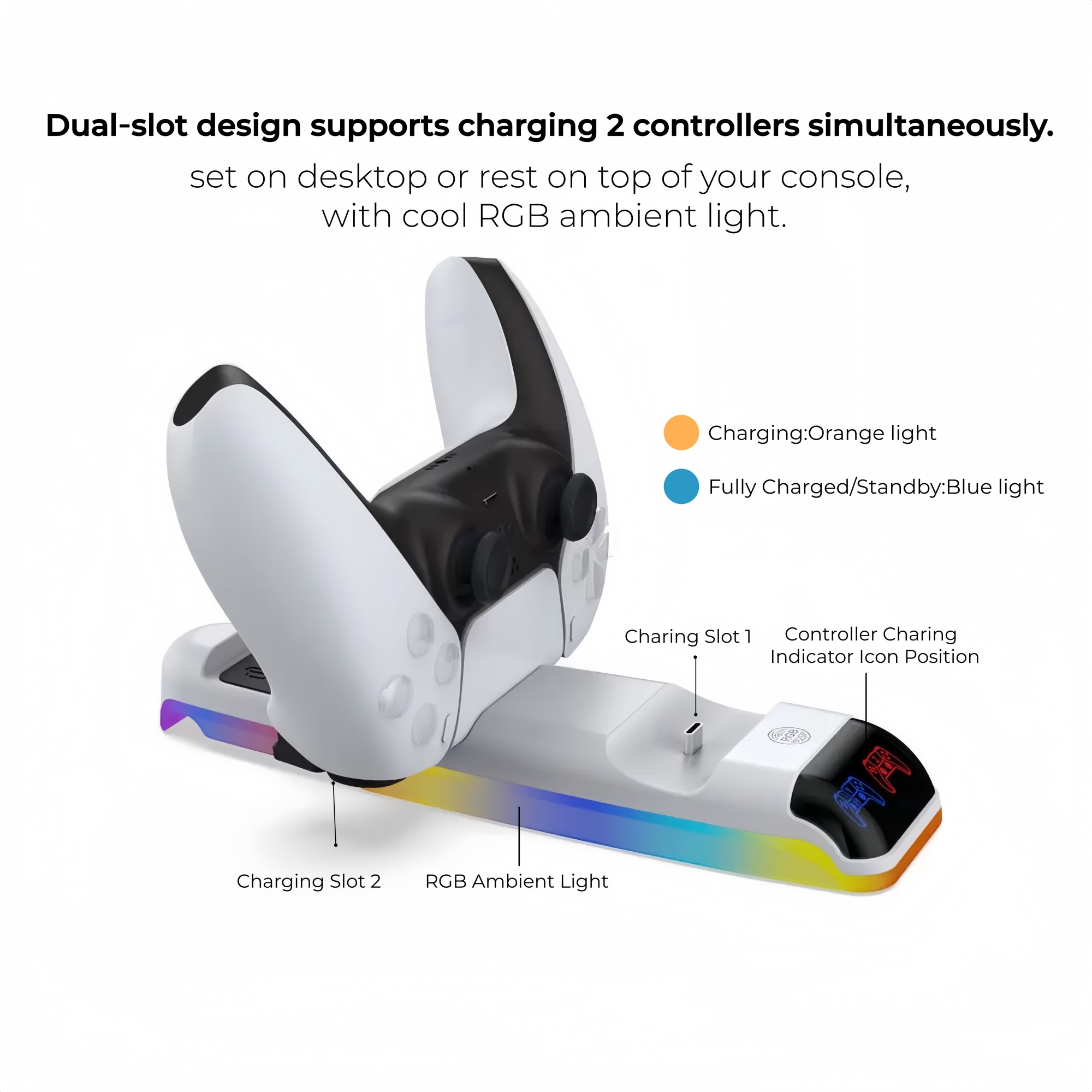 RGB Light Charging Dock For PS - đánh giá và giá Controller Charging Stand