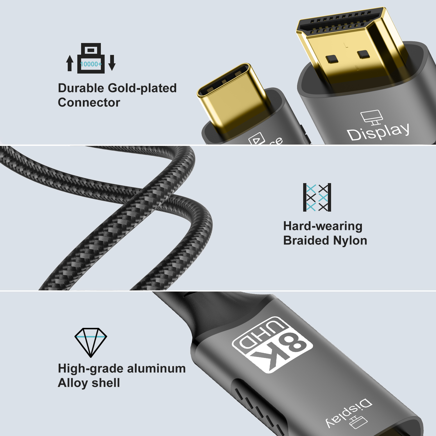 8K Type C to HDMI 2.1 Cable 32 - đánh giá và giá Esports Gaming Bundle