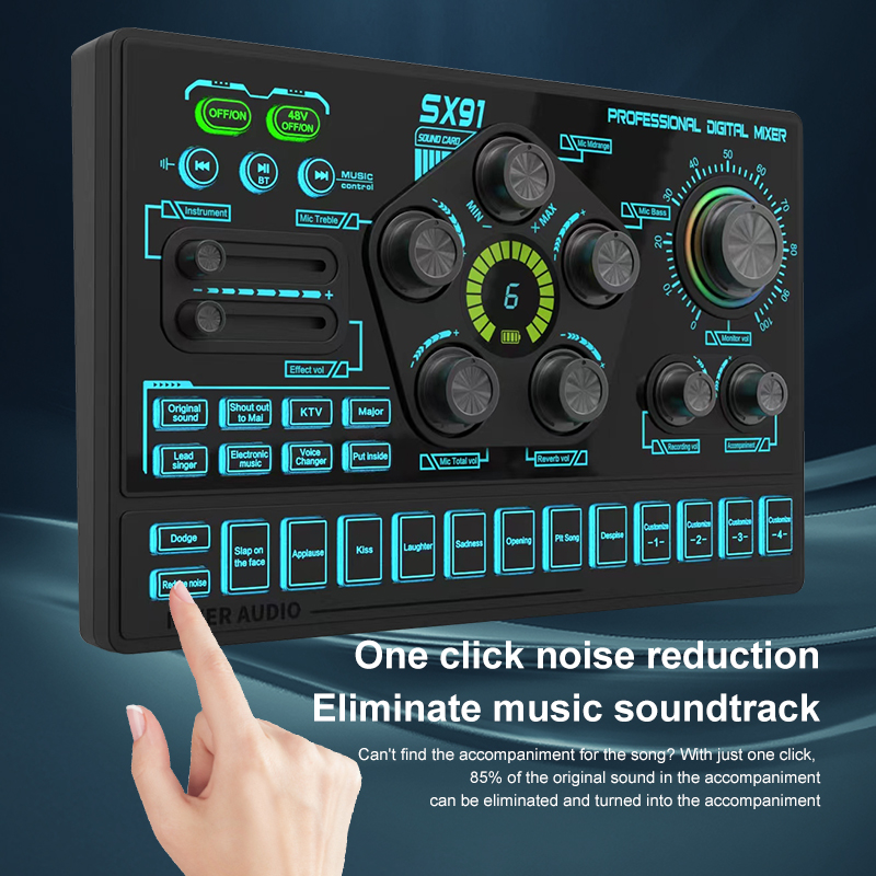SX91 48V Audio Mixer with Voic - đánh giá và giá Esports Gaming Bundle