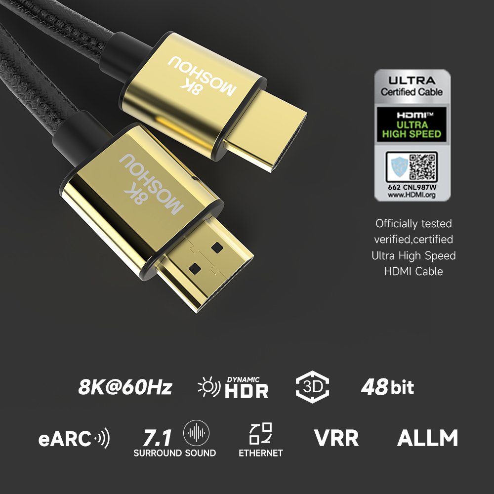 MOSHOU 2.1 8K HDMI Cable 4K120 - đánh giá và giá Esports Gaming Bundle