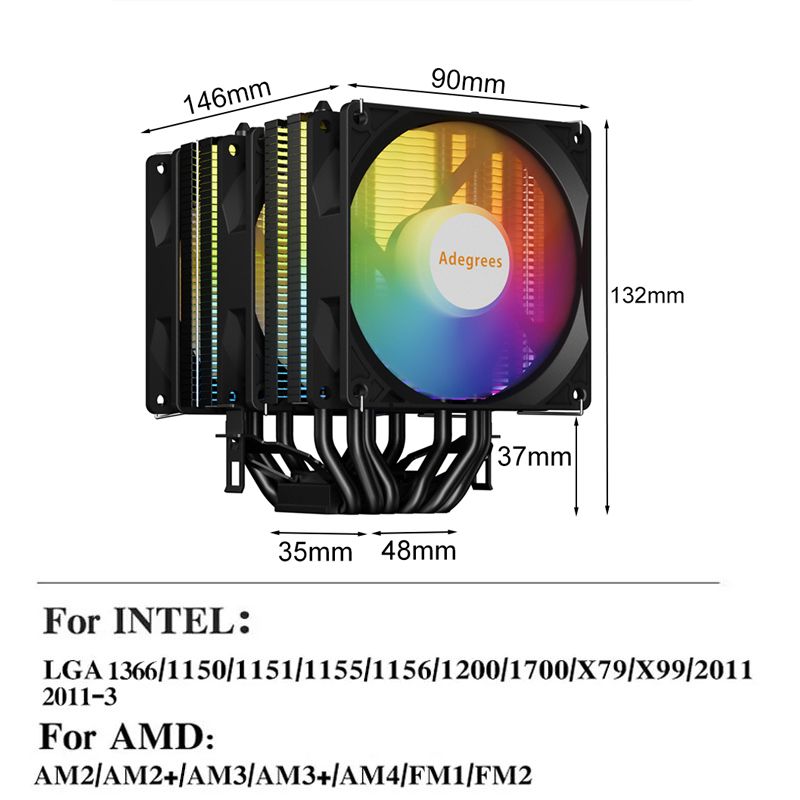 CPU Air Cooler AM4 6 Heat Pipe - đánh giá và giá Esports Gaming Fan